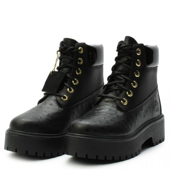 NEW TIMBERLAND Leather Waterproof Lace Up Boots Jet Black for women 864tn - Picture 7 of 10